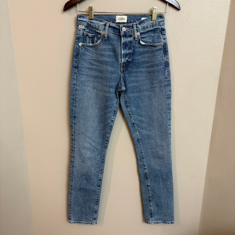 Citizens of Humanity Skyla Jeans 24 Mid Rise Slim Straight Blue Denim